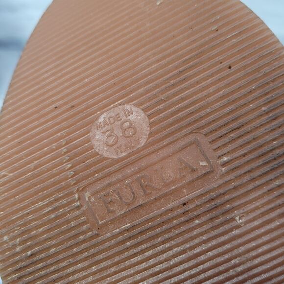 Furla Brown Leather Braided Slingback Studded Platform Sandals size 38 - Picture 11 of 16